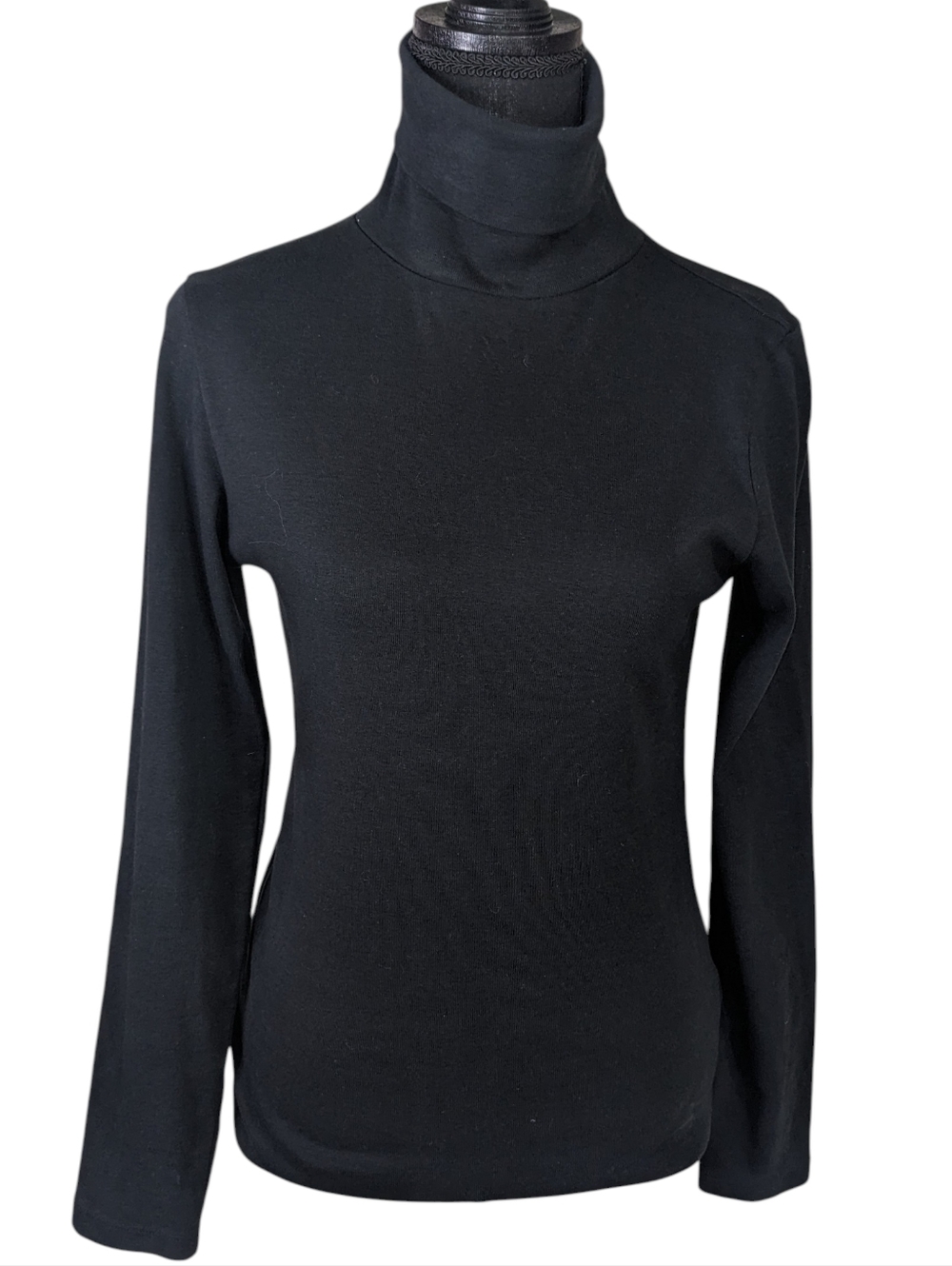 J. Crew Black Slim Turtleneck Sweater Size M Minimalist Comfort Cottage Core